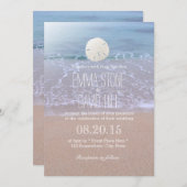 Elégant sable Dollar Plage Mariage Invitations (Devant / Derrière)
