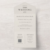 Elégant Sable Minimal Tout En Un Faire-part de mar (À l'intérieur)