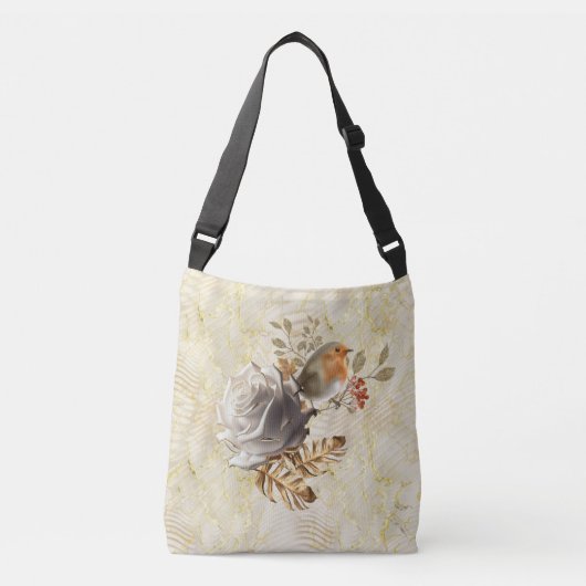 Elégant sac à crosse en crème et or (Devant)