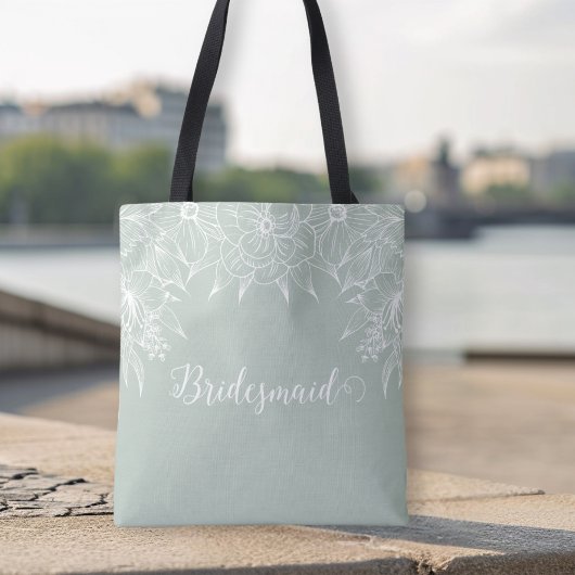 Élégant sac à main de mariage floral vert et blanc