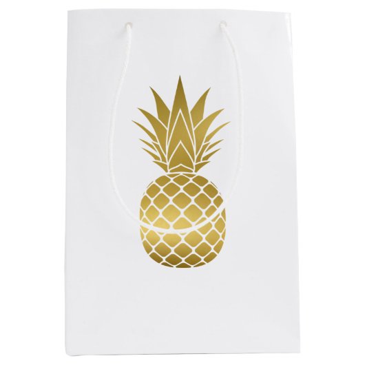 Élégant sac cadeau d'ananas Gold (Devant)