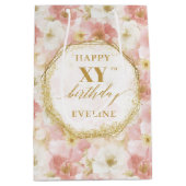 Elégant sac cadeau d'anniversaire de couleur rose  (Devant)