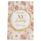 Elégant sac cadeau d'anniversaire de couleur rose  (Dos)