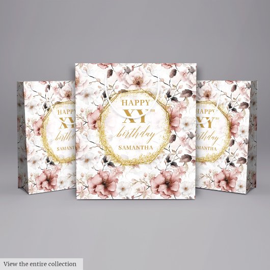 Élégant sac cadeau d'anniversaire Dusty Pink Aquar