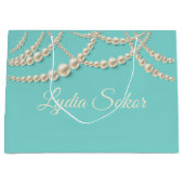 Élégant sac cadeau de luxe personnalisé avec perle (Devant)