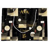 Élégant sac cadeau géométrique Black & Gold (Devant)