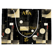 Élégant sac cadeau géométrique Black & Gold (Dos)