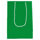 Élégant sac cadeau vert solide moyen (Dos)
