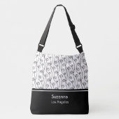 Élégant sac croisé à perles noir et blanc (Devant)