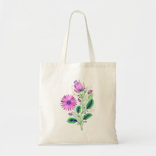Elégant sac de bouquet de fleurs violettes contemp