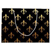 élégant sac de fête en or noir motif Fleur De Lis (Dos)