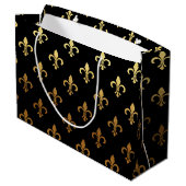 élégant sac de fête en or noir motif Fleur De Lis (Dos Angle)