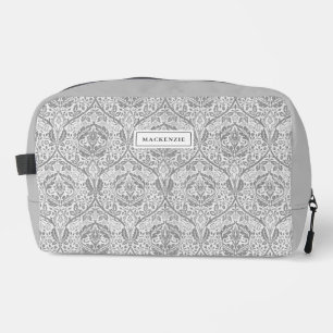 Élégant sac de toilette à motif floral gris