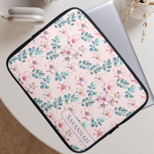 Élégant sac floral bleu rose électronique