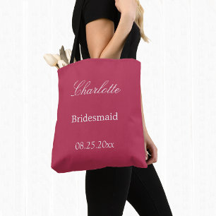 Élégant Sac fourre-tout Carmine Magenta Bridesmaid