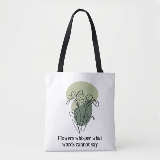 Elégant Sac fourre-tout Floral Vert et Bleu avec N (Devant)