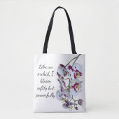 Elégant Sac fourre-tout orchidée et citation (Devant)