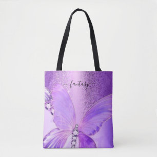 Élégant Sac fourre-tout papillon violet élégant
