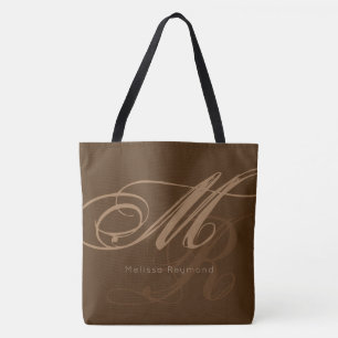 élégant sac fourre-tout tout-en-un monogramme brun