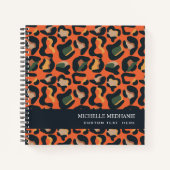 Elegant Safari Animal Skin Leopard spot MONOGRAM Notitieboek (Voorkant)