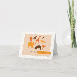 Elegant Safari Animals Baby shower bedankkaart