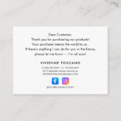 Elegant Safari Bedankt voor je aankoop Informatiekaartje (Achterkant)