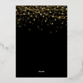 Elegant Safari Gold Ornament-kerstfeest Folie Uitnodiging (Achterkant)