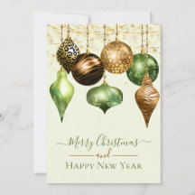 Elegant Safari Gold Ornament Merry Kerstmis Kaart