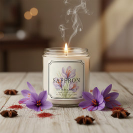 Elegant Saffron Soja Wax Candle Business Label