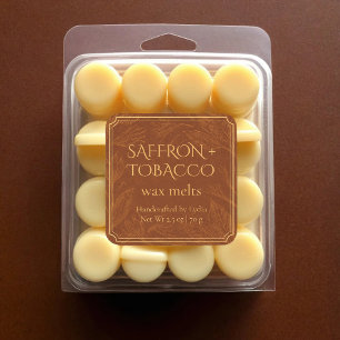 Elégant safran + Tabac Custom Wax Melts Étiquette