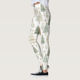 Elegant Saga groen kerstbomen patroon Leggings