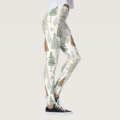 Elegant Saga groen kerstbomen patroon Leggings (Rechts)
