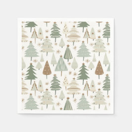 Elegant Saga groen kerstbomen patroon Servet