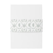 Elegant Sage Baroque Roses Wedding Uitnodigingen Wikkel (Achterkant Voorbeeld)