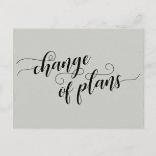 Elegant Sage Change of Plans Postponed Wedding Briefkaart