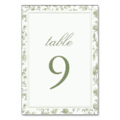 Elegant Sage Chinoiserie Mariage Numéro de table (Par défaut)