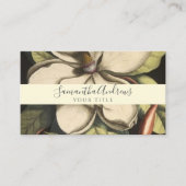 Elegant Sage Cream Magnolia Script Floral Visitekaartje (Voorkant)