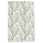 Elegant Sage Cream Minimalist Boho Floral Pattern Medium Cadeauzakje (Voorkant)