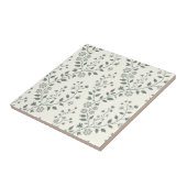 Elegant Sage Cream Minimalist Boho Floral Pattern Tegeltje (Zijkant)