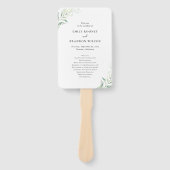 Elegant Sage Eucalyptus Greenery Wedding Programme Handwaaier (Voorkant)