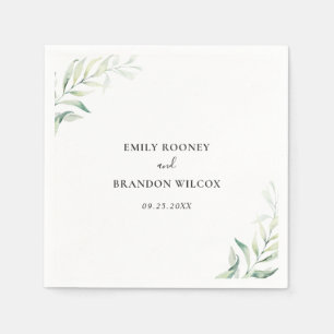 Elegant Sage Eucalyptus Greenery Wedding Servet