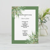 ELEGANT SAGE EUCALYPTUS WEDDING INVITATION KAART (Staand voorkant)