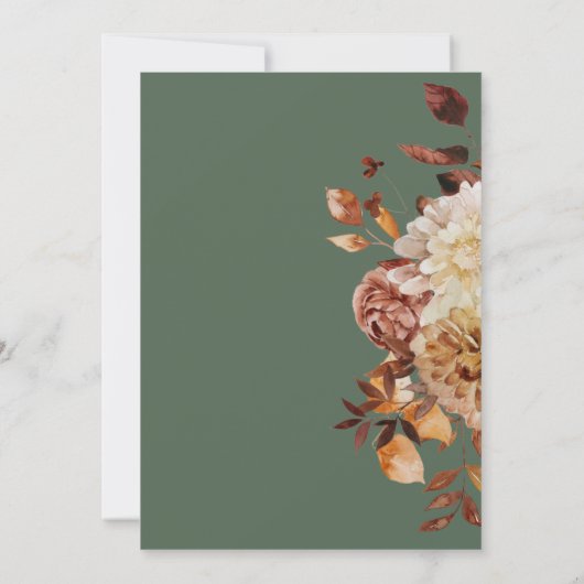 Elegant Sage Fall Wedding Kaart (Achterkant)