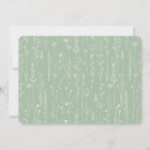 Elegant Sage Floral Baby Shower Typography Kaart (Achterkant)