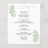Elegant Sage Floral Modern Script Wedding Menu (Devant)