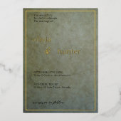 Elegant Sage Gold Bruiloft Folie Uitnodiging (Voorkant)