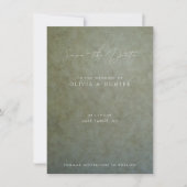 Elégant Sage Gold Wedding Enregistrer la carte de  (Devant)