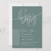 Elegant Sage Gray 60th Birthday Invitation (Devant)