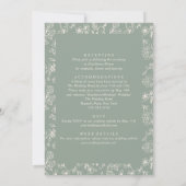 Elegant Sage Green All in One Wedding Kaart (Achterkant)