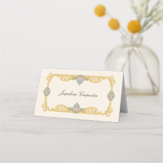 Elegant Sage Green and Gold Art Nouveau